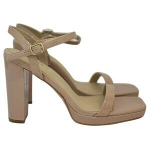KAYLEEN / Nahlah-7 / Block Heel / Nude Patent /  Leather / Platform / Sandals